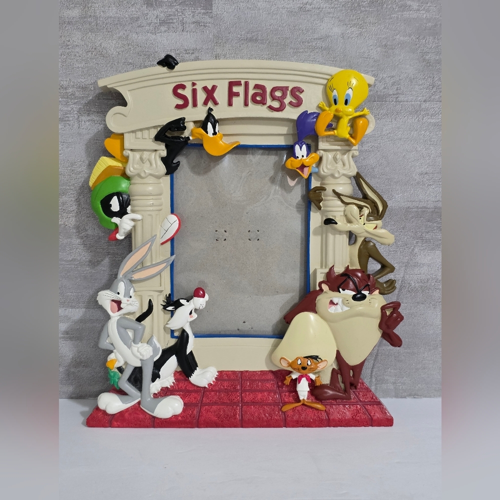 Six Flags Cartoon Character Wall Decor Frame